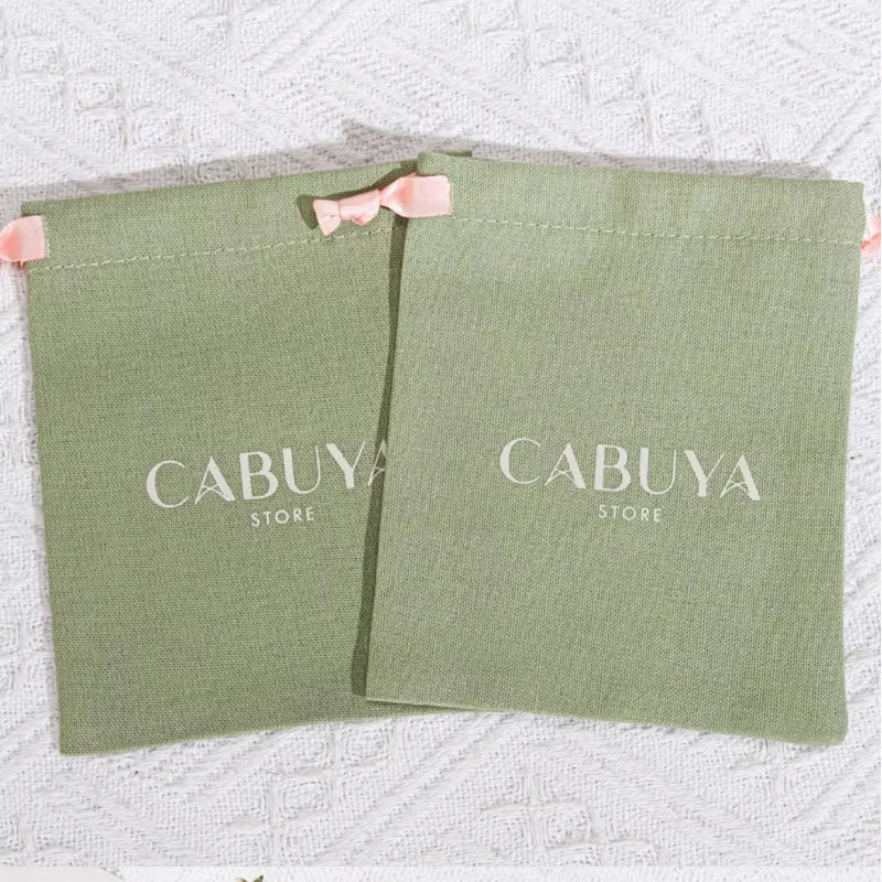 Green cotton Gift bag