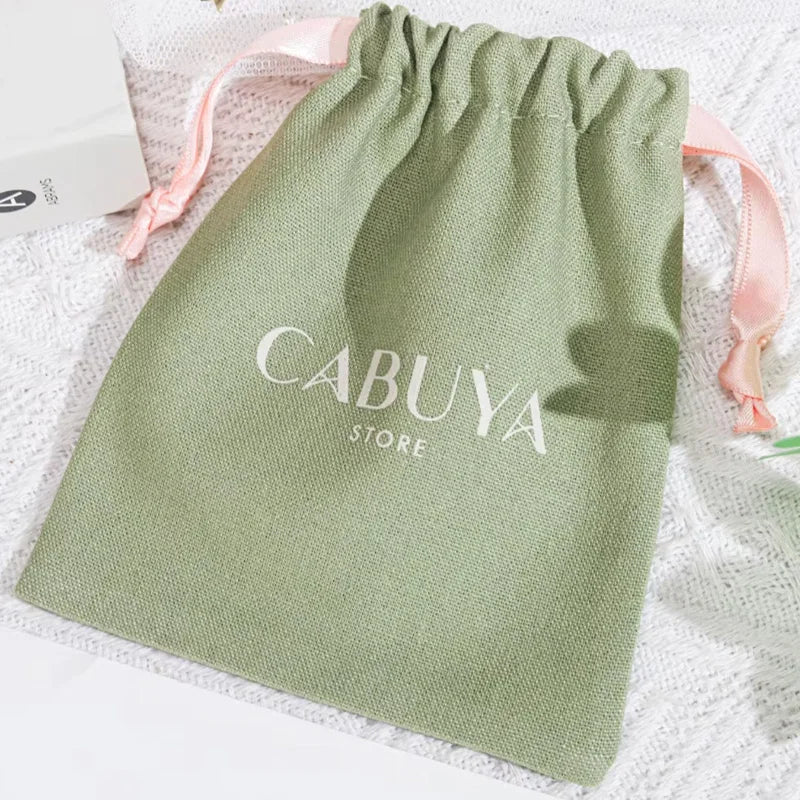Green cotton Gift bag