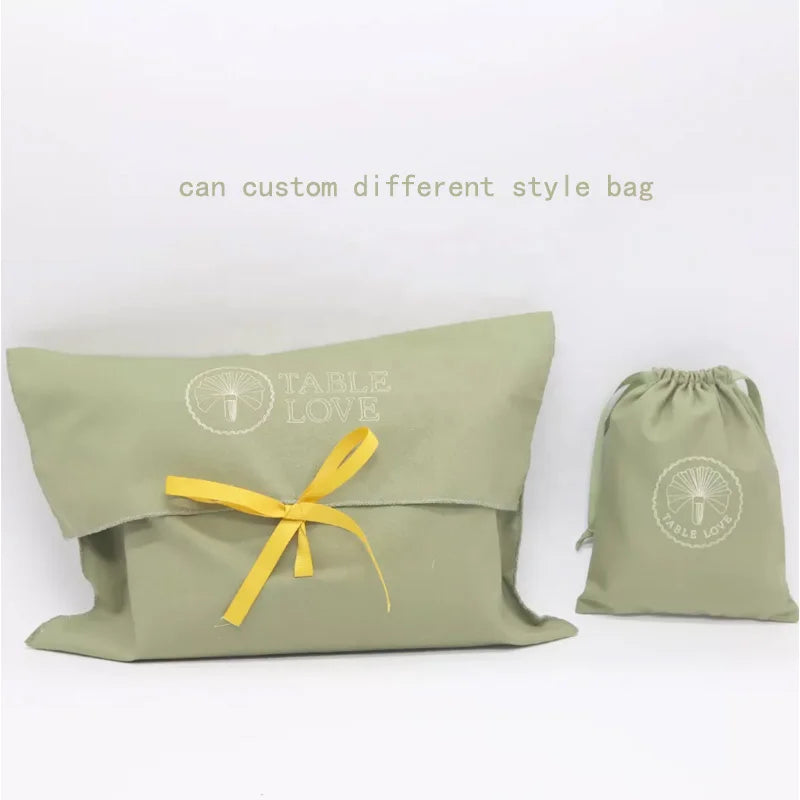 Green cotton Gift bag